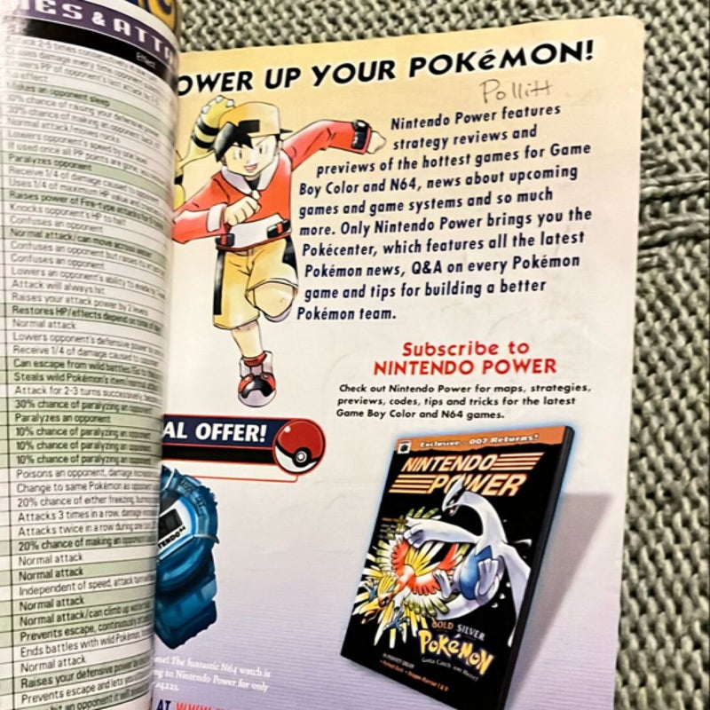 Pokemon Gold & Silver hotsell Complete Pokedex Official Nintendo Power Player's Guide