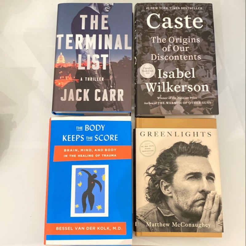 4 BOOK SET: The Terminal List/Caste/The Body Keeps Score/Greenlights