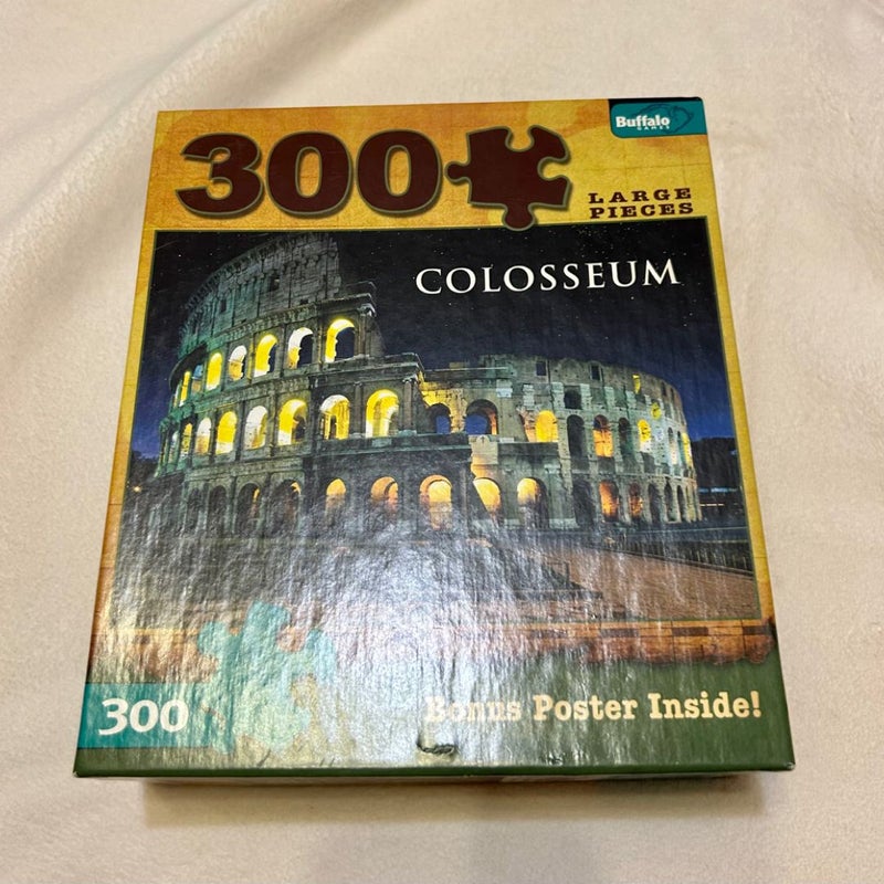 Buffalo Games COLOSSEUM Jigsaw Geography Puzzle - 300 Large Pieces with Poster