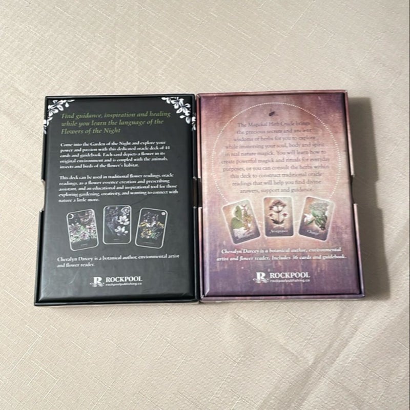 Flowers of the Night and Magickal Herb Oracle Cards Bundle