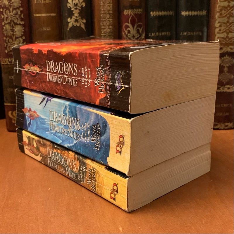 DragonLance: Complete Lost Chronicles Trilogy 1-3: Dragons of the Dwarven Depths, Dragons of the Highlord Skies, Dragons of the Hourglass Mage