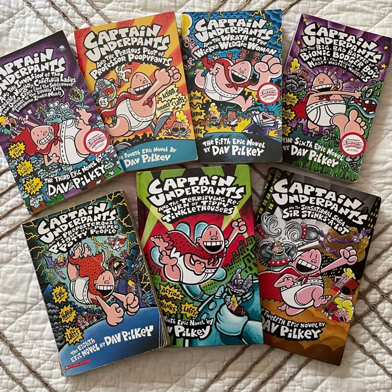 Lot Of 13 Captain Underpants/Ook And Gluk By Dav Pilkey,, 60% OFF