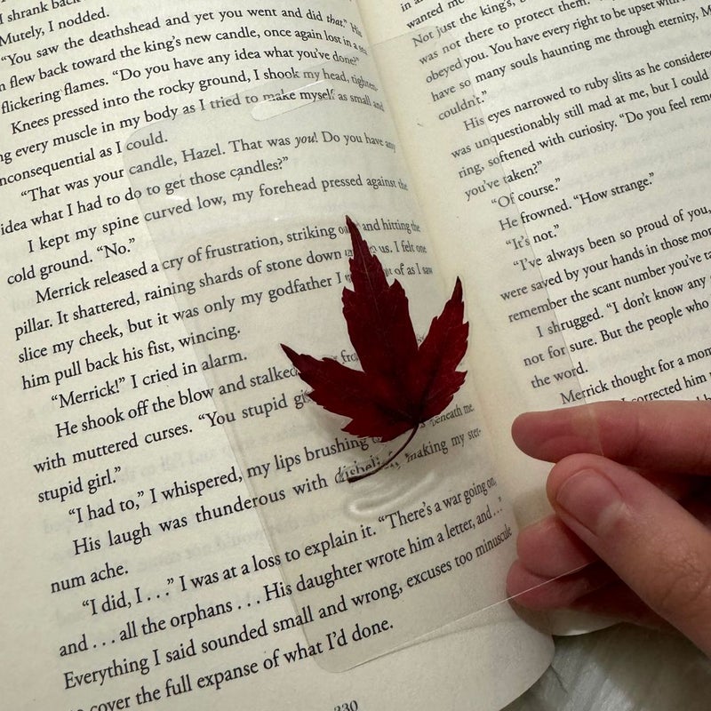 Small real fall leaf handmade bookmark 