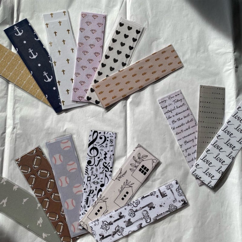 2 Handmade Laminated Bookmarks 