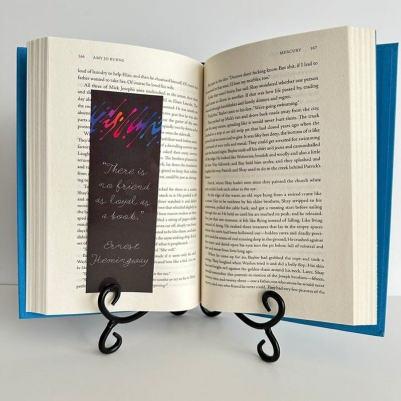 Bookmark with Ernest Hemingway Quote (Black)