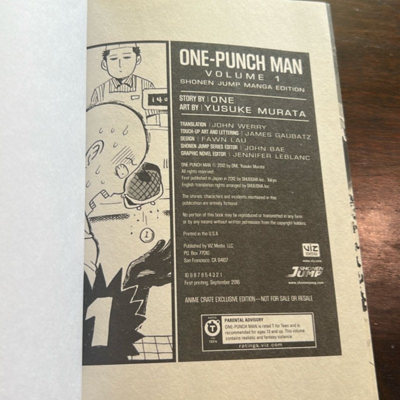 EXCLUSIVE Anime Crate Edition One-Punch Man, Vol. 1