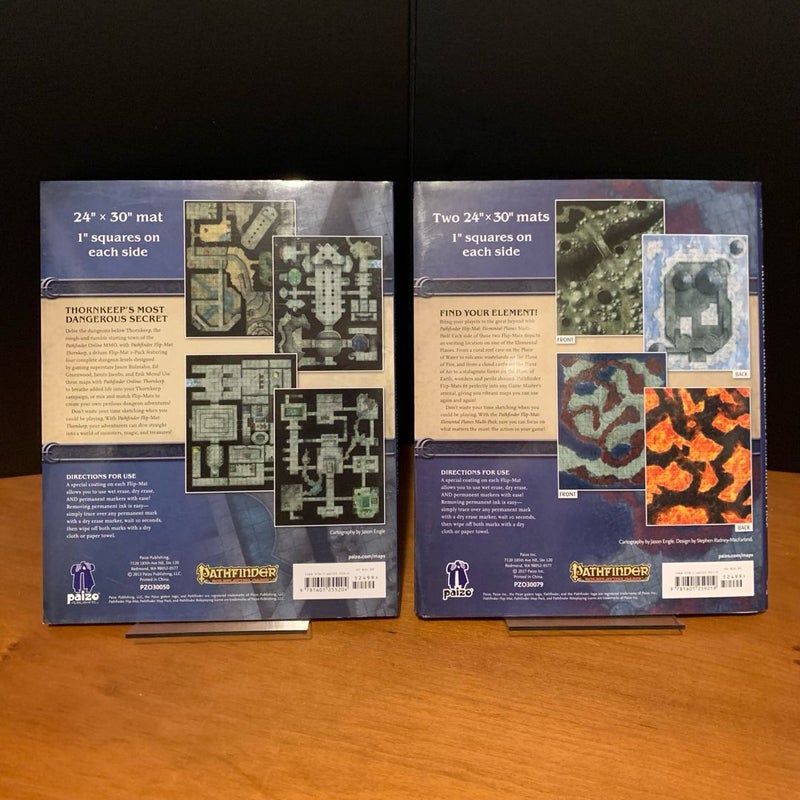 Pathfinder Flip-Mat Lot: Thornkeep 2-Pack, Elemental Planes Multi-Pack