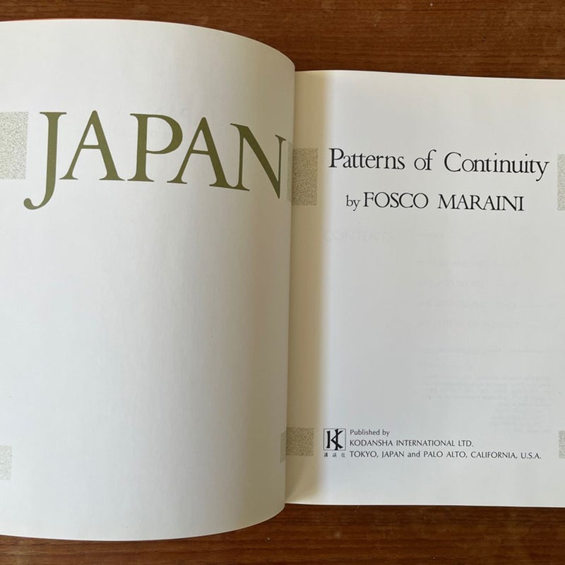 Japan Patterns of Continuity VERY GOOD 1971 Hardcover 1st Edition