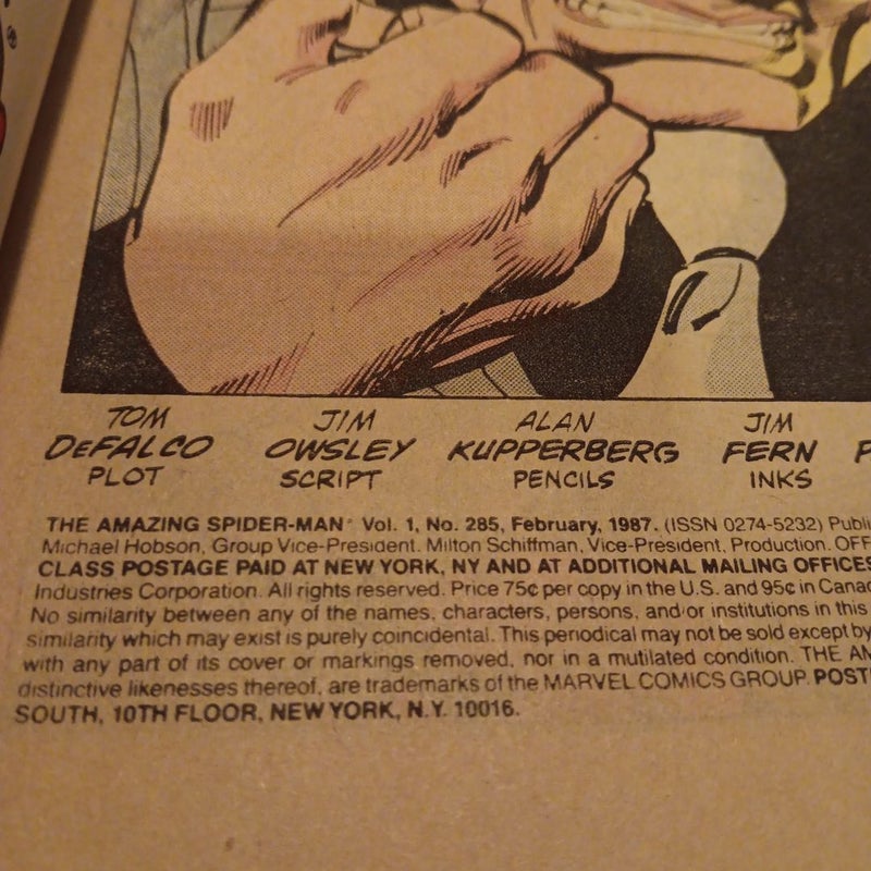 The Amazing Spider-Man # 285 Marvel 1986