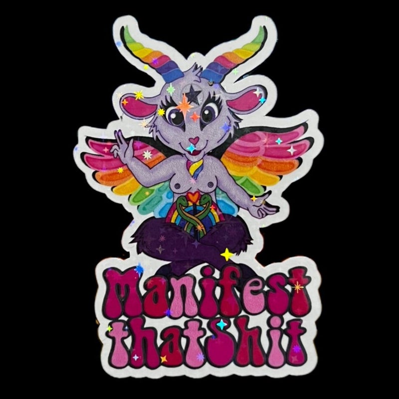 Manifest that shit Baphomet sticker