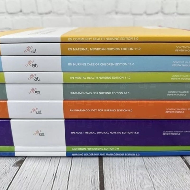 ATI Nursing RN Student Content Mastery Series Set of 9 - Study Books