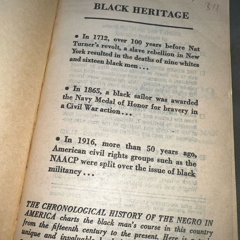 The chronological history of the Negro in America