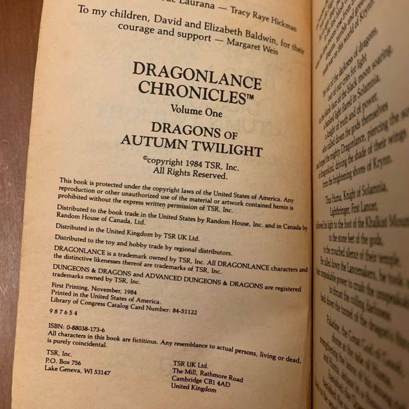 DragonLance: Complete Chronicles Trilogy: Dragons of Autumn Twilight, Dragons of Winter Night, Dragons of Spring Dawning