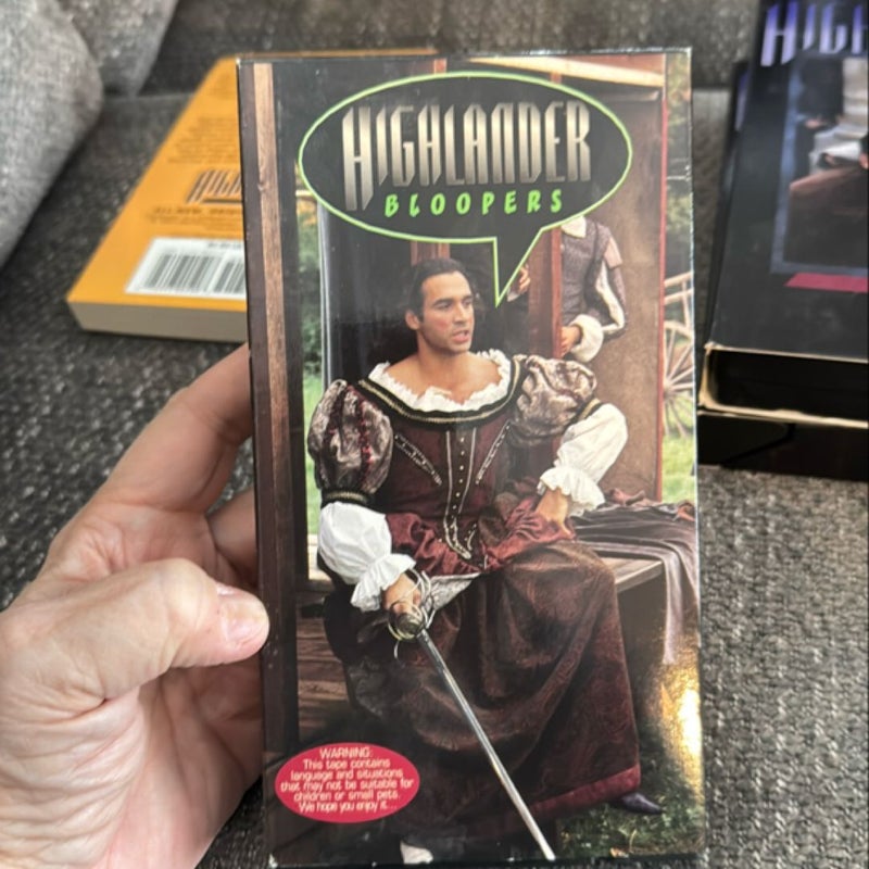 Bundle-Highlander Novel and Bloopers VHS tapes