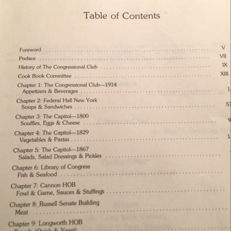 The Congressional Club Cook Book