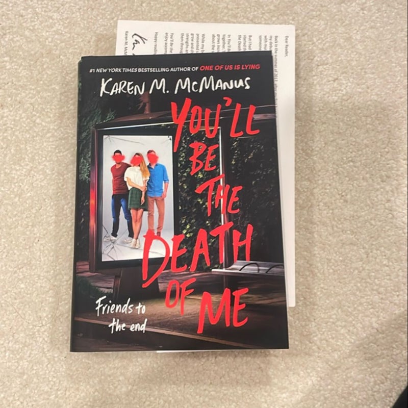 You'll Be the Death of Me (SIGNED BOOKPLATE AND AUTHOR LETTER)