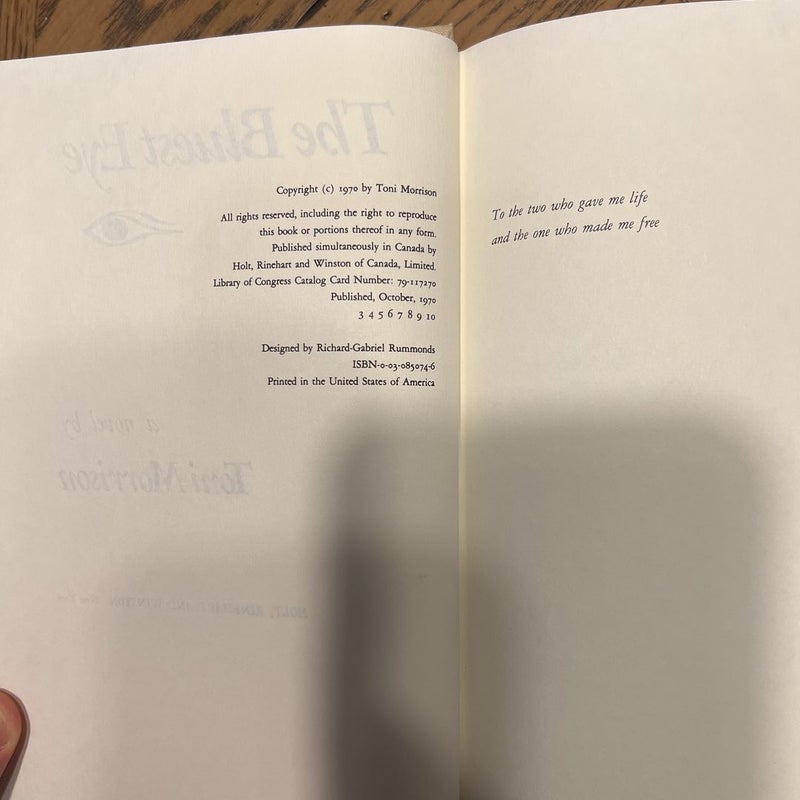 The Bluest Eye (first edition third printing)