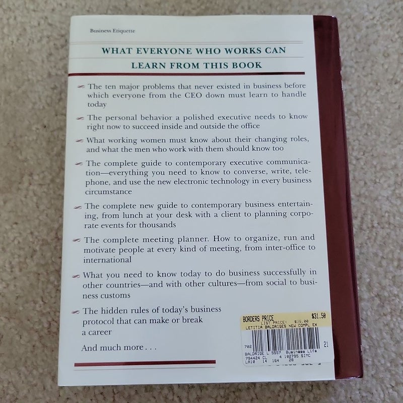 Letitia Balderige's New Complete Guide to Executive Manners