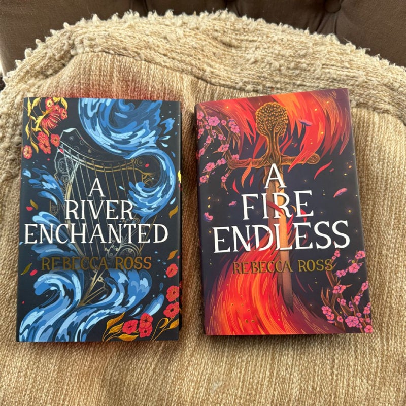 A river enchanted and A Fire Endless ILlumicrate signed 