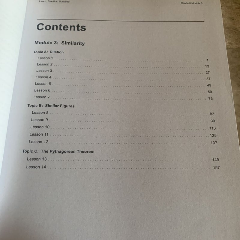 Eureka Math, Learn, Practice, Succeed Workbook, Grade 8, Module 3