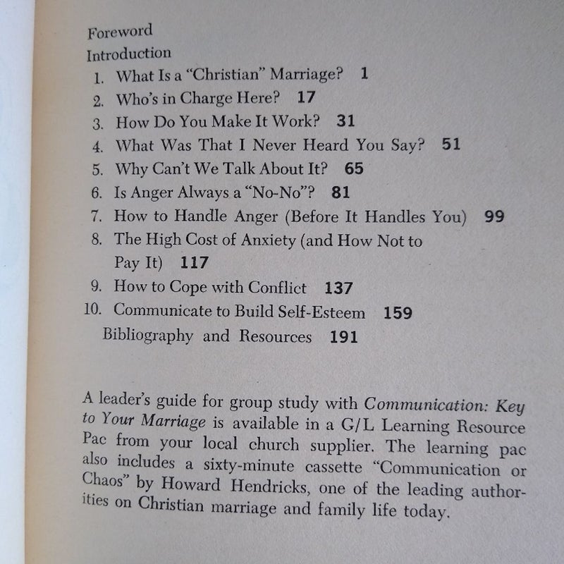Communication: Key to Your Marriage (vintage)