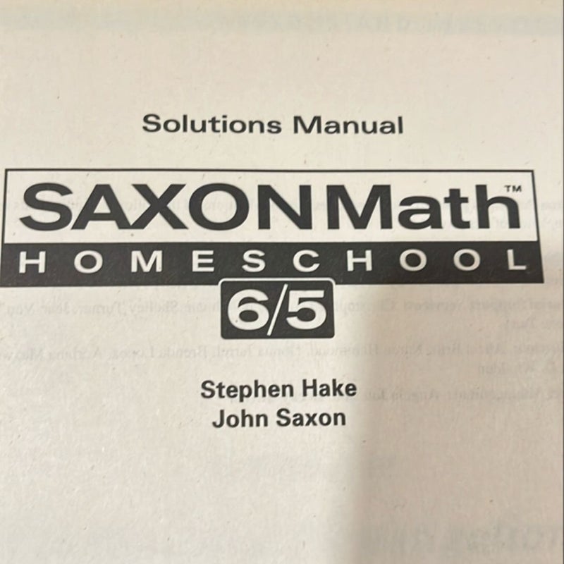 Saxon Math 6/5