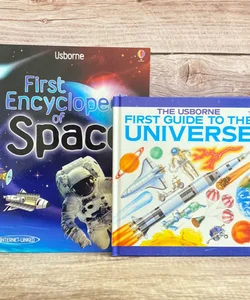 Astronomy 2 Book Bundle for kids: The Usborne Firat Guide to the Universe + Usborne First Encyclopedia of Space
