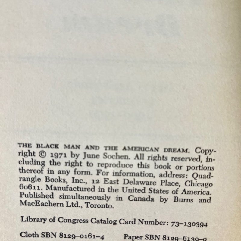 The Black Man and the American Dream 1971