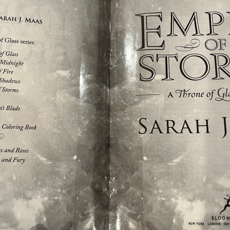 SIGNED hardcover Empire of Storms . A Throne of Glass Novel 2016