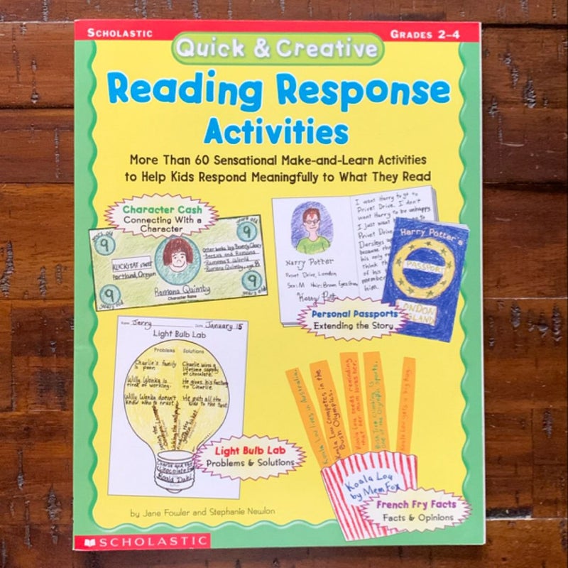 Quick & Creative Reading Response Activities Grades 2-4