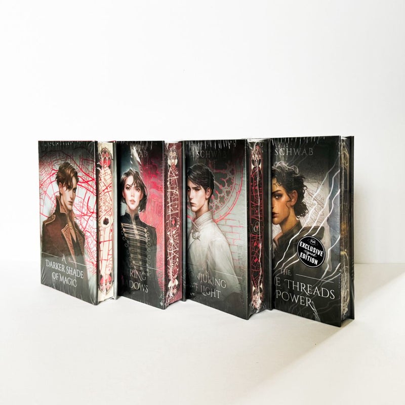 A Darker Shade of Magic, A Gathering of Shadows, A Conjuring of Light Shades of Magic Trilogy (SIGNED Owlcrate Exclusive Editions - includes excusive card deck with character artwork!)