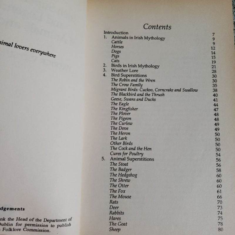 IRISH SUPERSTITIONS AND LEGENDS OF ANIMALS AND BIRDS