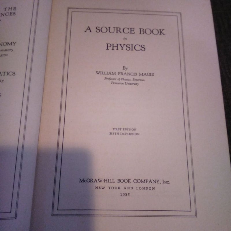 Source books in the history of the sciences