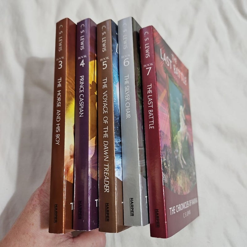 Chronicles of Narnia (3 thru 7) - 5 book lot 