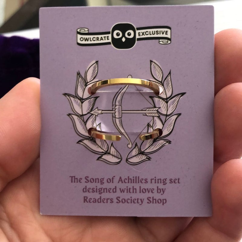 The Song of Achilles owlcrate ring set