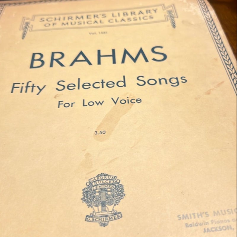 Brahms Fifty Selected Songs