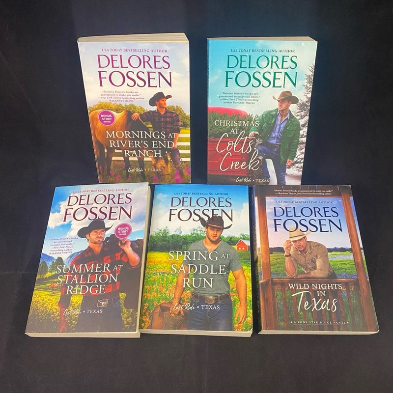 5x DELORES FOSSEN Book Lot Romance Novels Western Cowboy Texas Paperback