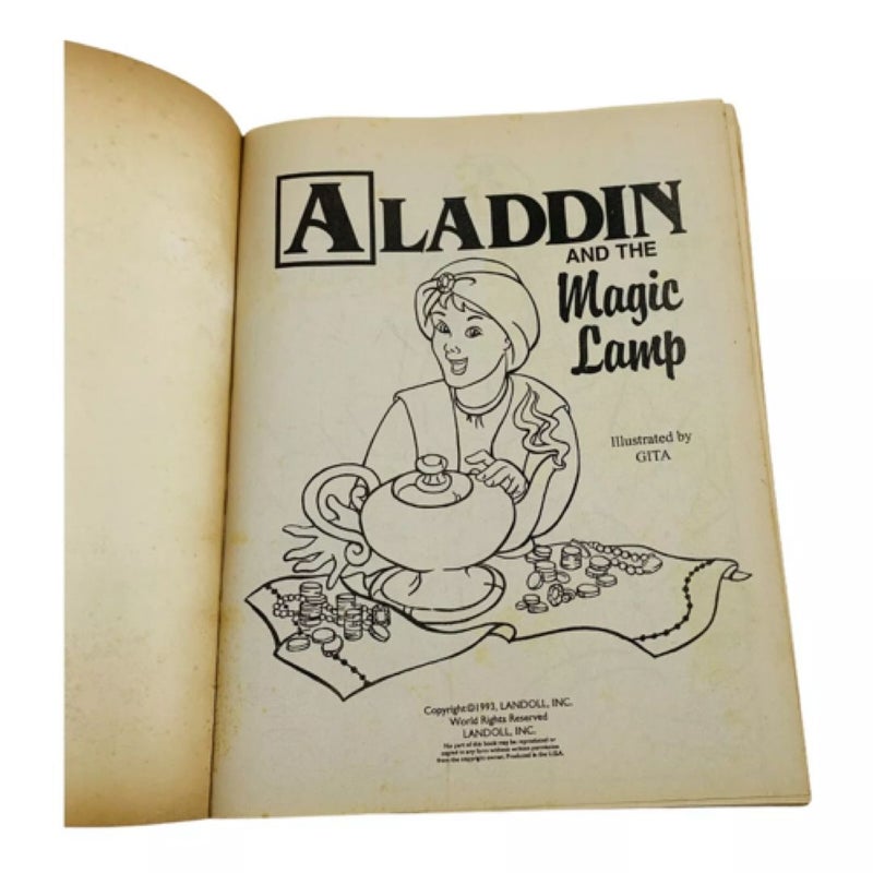 Aladdin and The Magic Lamp Coloring and Activity Book 1993 NOS Vintage