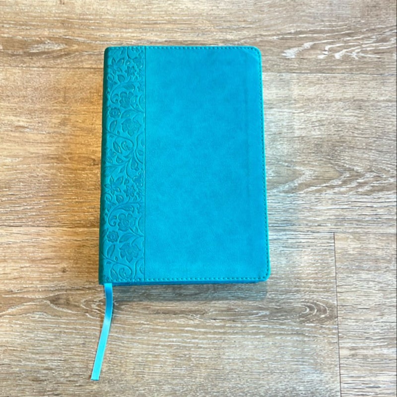 NASB Large Print Personal Size Reference Bible, Teal LeatherTouch