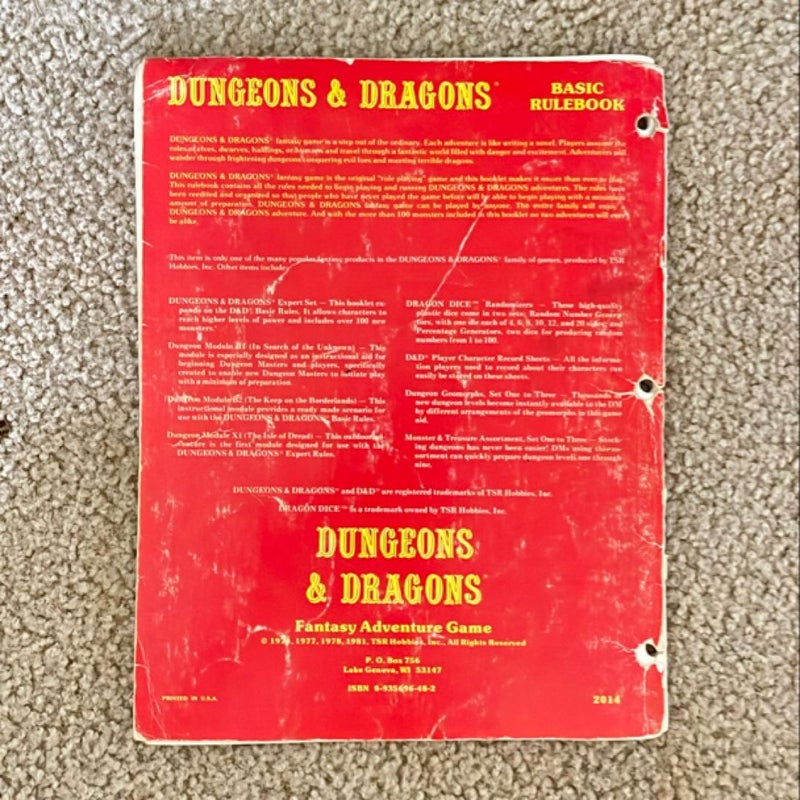 Dungeons & Dragons Fantasy Adventure Game Basic Rulebook