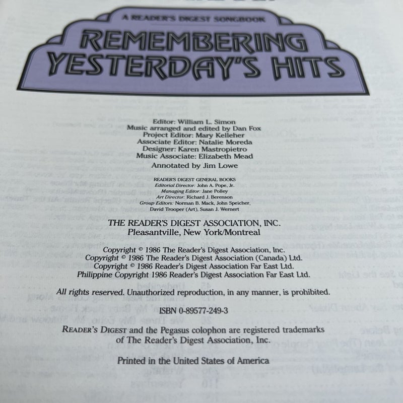 Remembering Yesterday's Hits