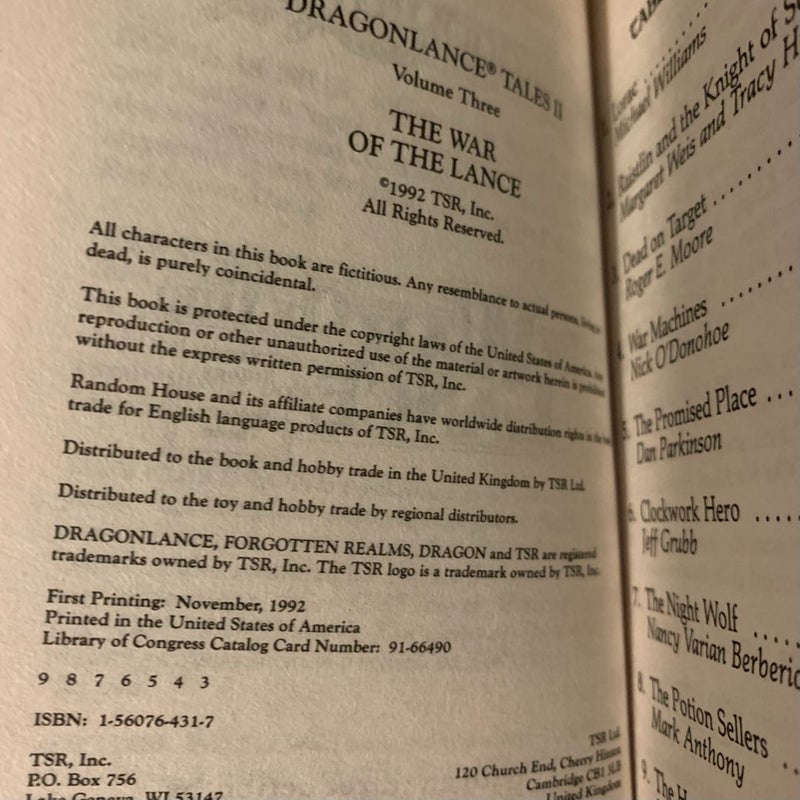 Vintage DragonLance: The War of the Lance, Tales 6