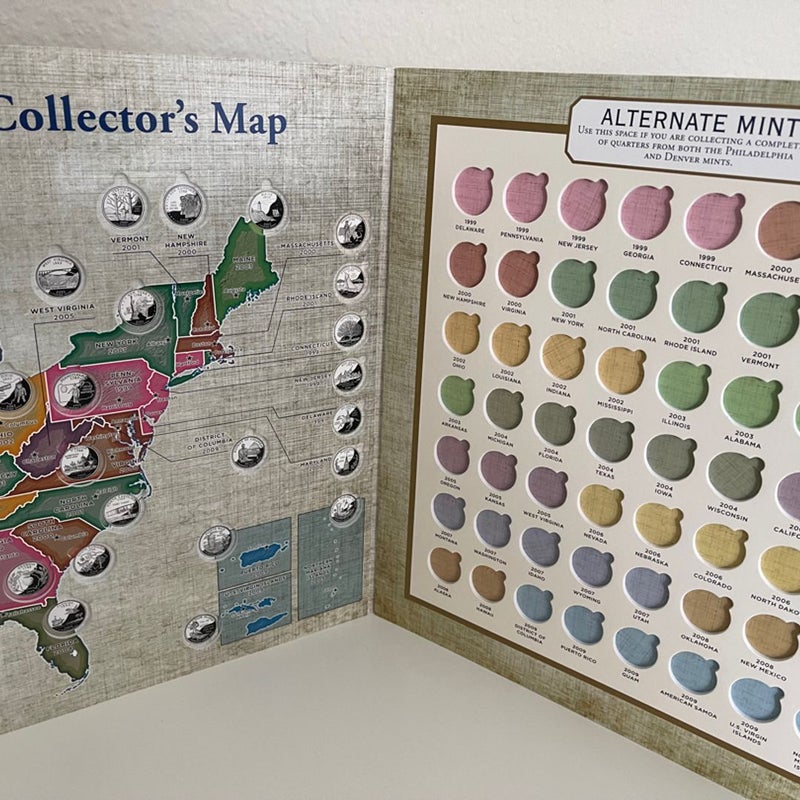 50 State Commemorative Quarters Collector’s Map