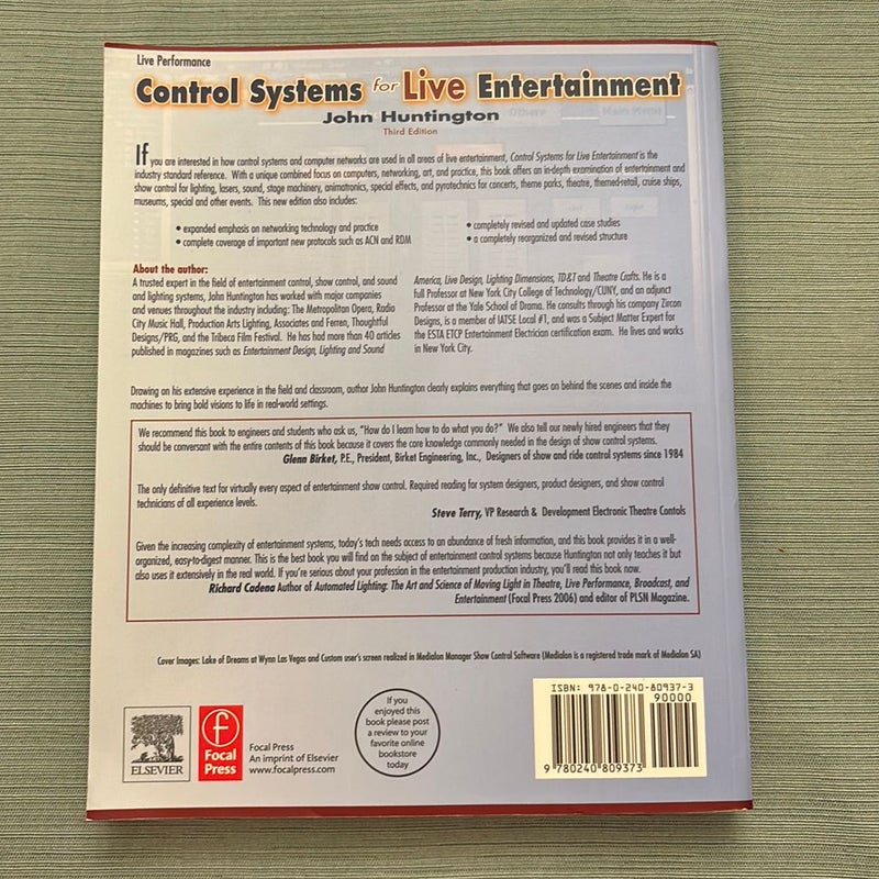 Control Systems for Live Entertainment