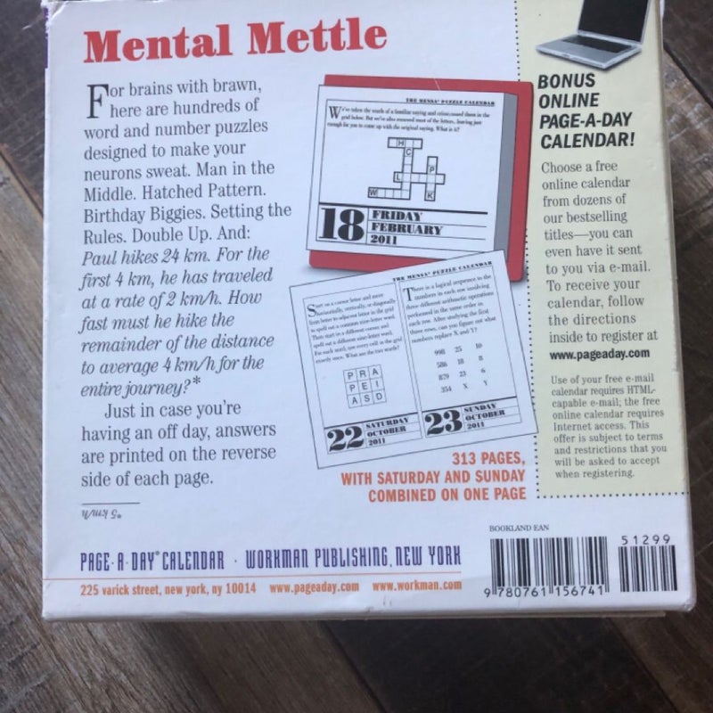 New Mensa 365 Brain Puzzlers Page-A-Day Calendar 2011 - Mark Danna & Fraser Simpson