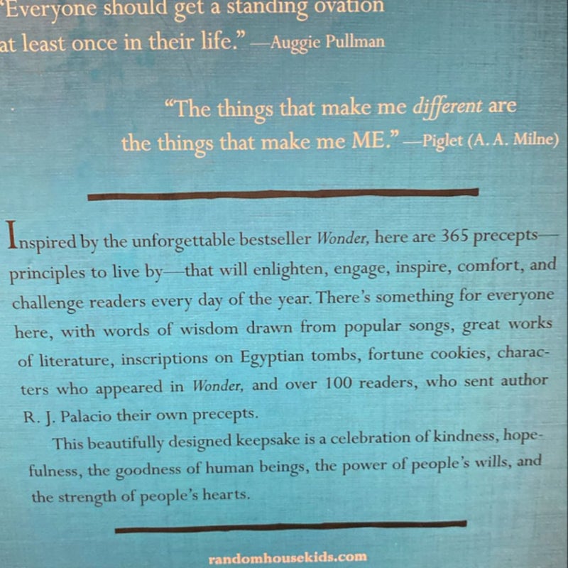 *First Edition* 365 Days of Wonder: Mr. Browne's Book of Precepts