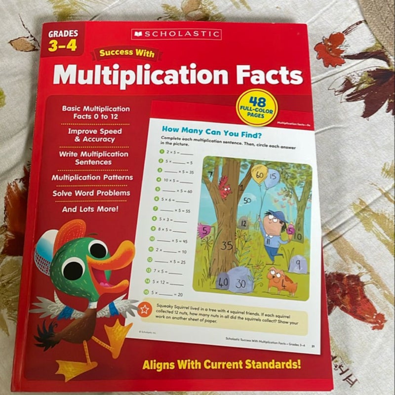 Scholastic Success with Multiplication Facts Grades 3-4 Workbook