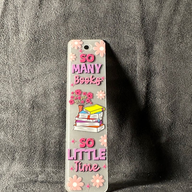 So many books so little time small clear acrylic bookmark