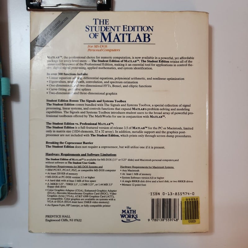 The student edition of Matlab