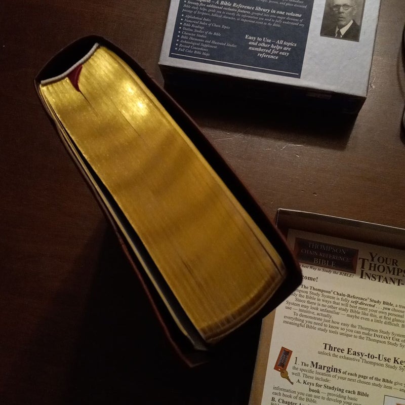 NIV Thompson Chain-Reference Bible, Handy Size, Red Letter, Comfort Print [Burgundy]